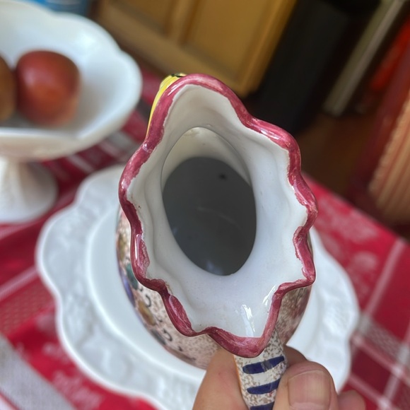 Vintage Italian Firenze Ceramic Rooster Chicken Pitcher mug - Picture 8 of 12